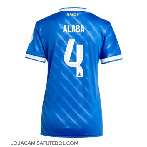 Camisa de Futebol Real Madrid David Alaba #4 Equipamento Alternativo Mulheres 2025-26 Manga Curta Camisa de Futebol Real Madrid David Alaba #4 Equipamento Alternativo Mulheres 2025-26 Manga Curta